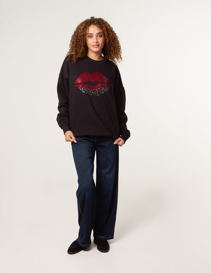 Rhinestone Lips Sweatshirt