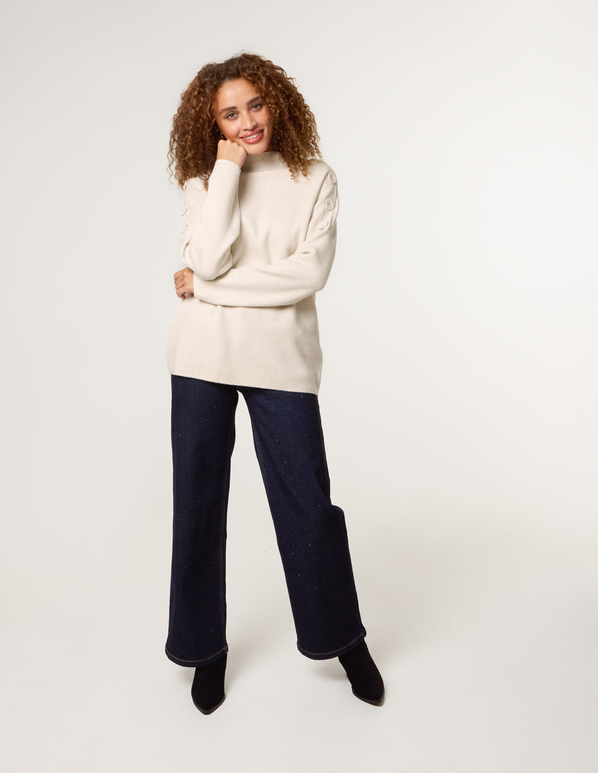 Button Shoulder Jumper