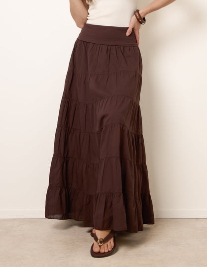 Jersey Band Tiered Skirt