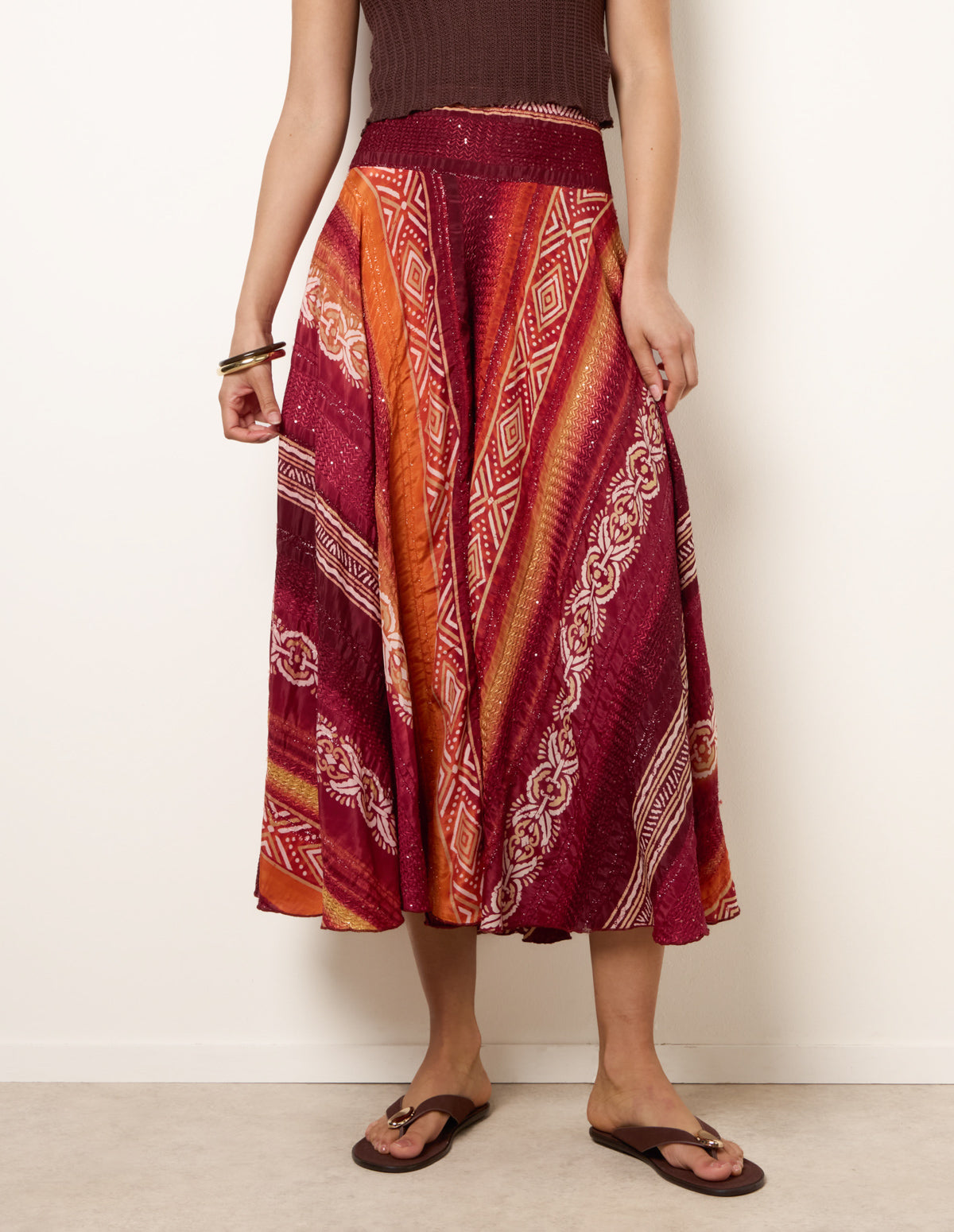 Sequin Jacquard Wide Leg Trousers
