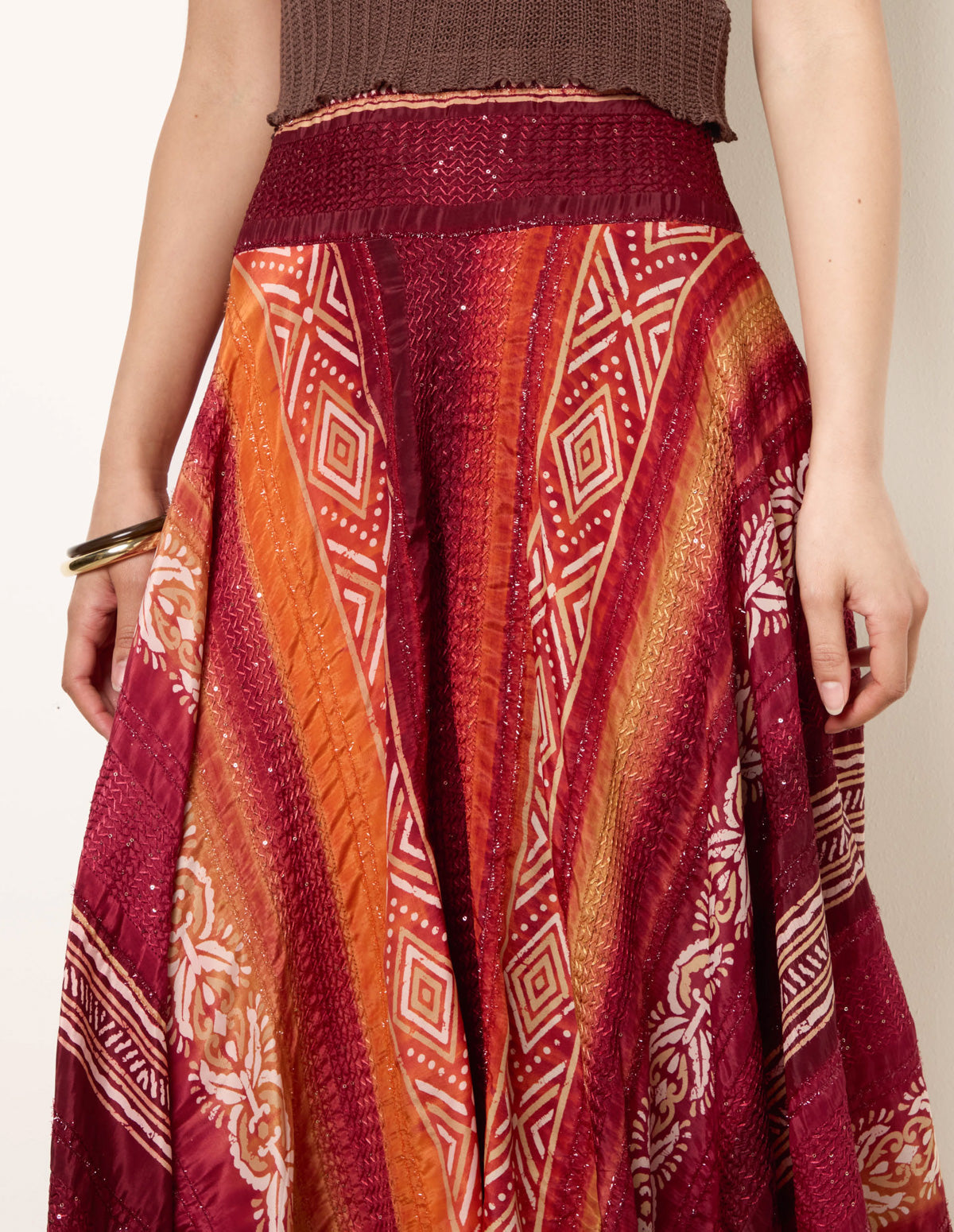 Sequin Jacquard Wide Leg Trousers