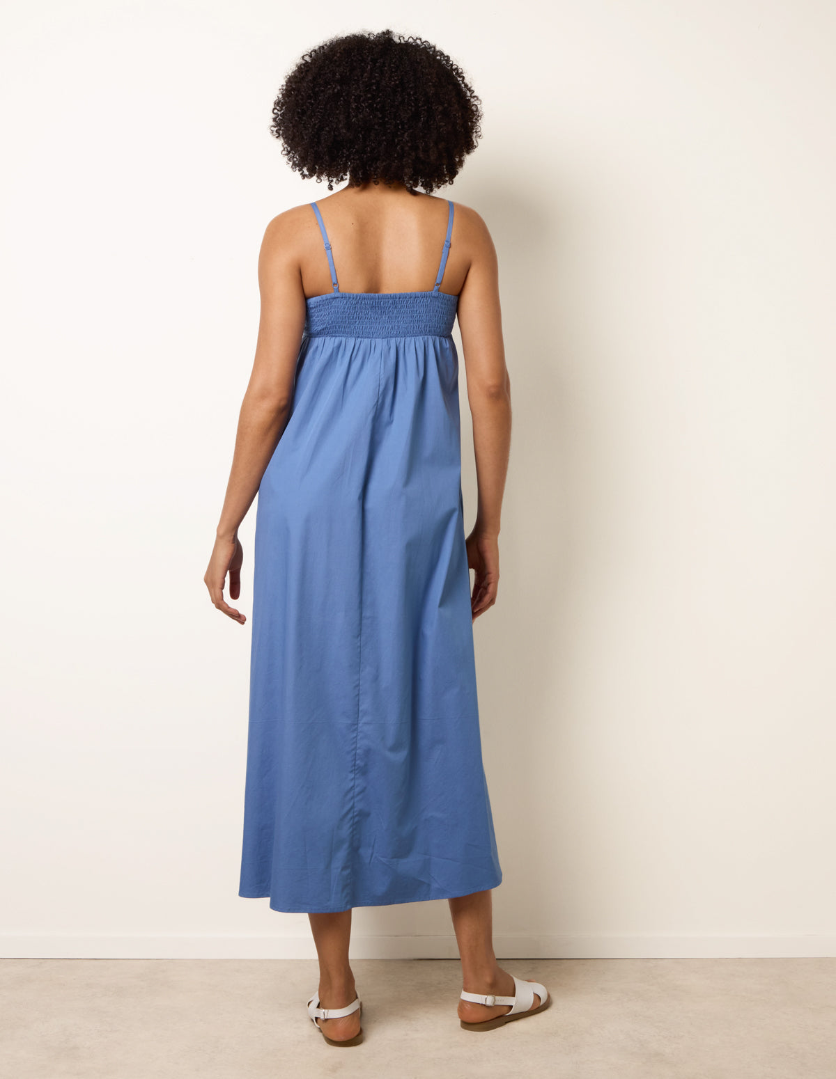 Palm Tree Embroidery Smock Dress