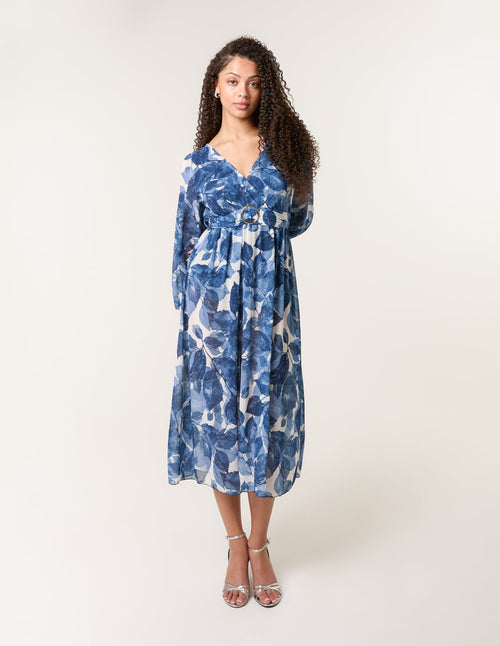 Ring Belt Print Dress