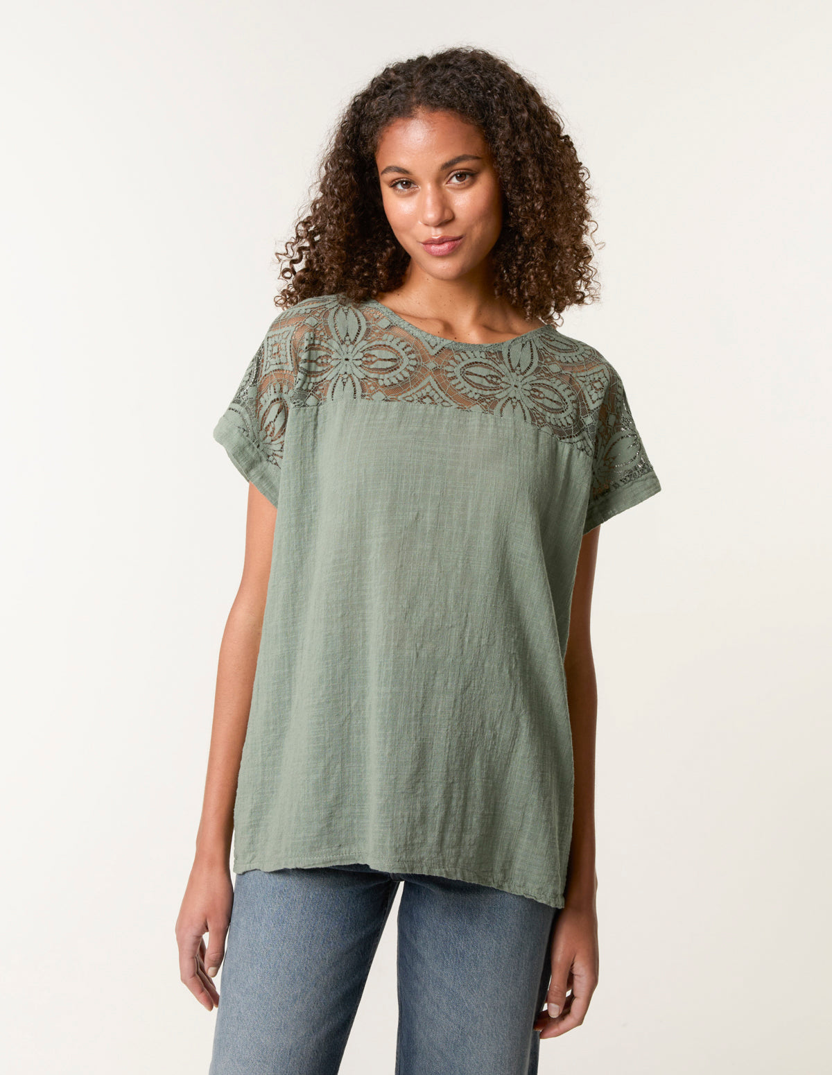 Lace Pattern Cotton Top