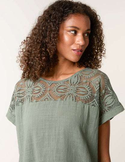 Lace Pattern Cotton Top