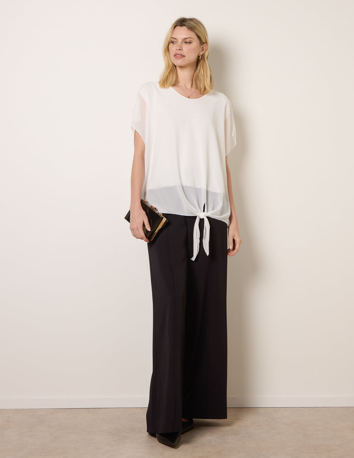 Chiffon Tie Knot Plain Top