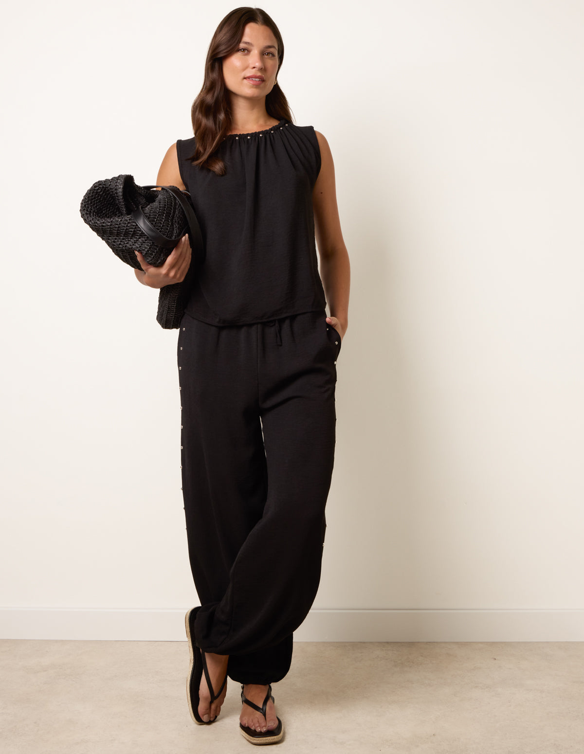 Studded Detailed Balloon Trouser Set
