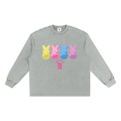 BX Bunnies Snow Washed Frayed Edge T-Shirt by Bronx Native for New York summer