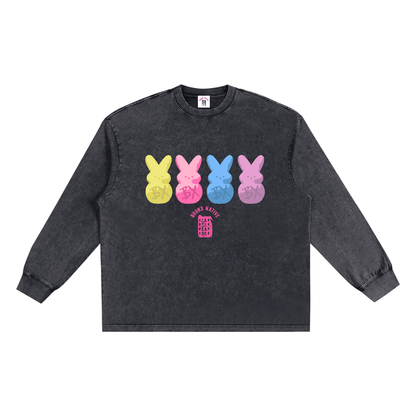 BX Bunnies Snow Washed Frayed Edge T-Shirt by Bronx Native for New York summer