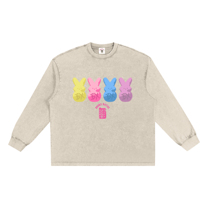 BX Bunnies Snow Washed Frayed Edge T-Shirt by Bronx Native for New York summer