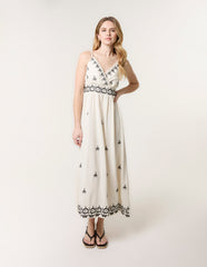 Embroidered Sleeveless Maxi Dress
