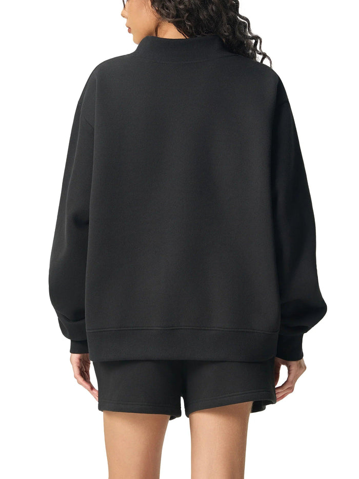CommUNITY ❤️ Womens Essential Fleece Mock-Neck Crew Sweatshirt