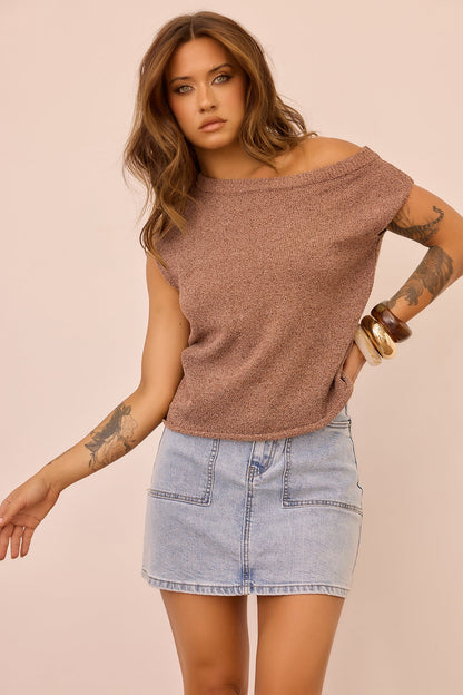 Dance In The Sun Knit Top - Chocolate