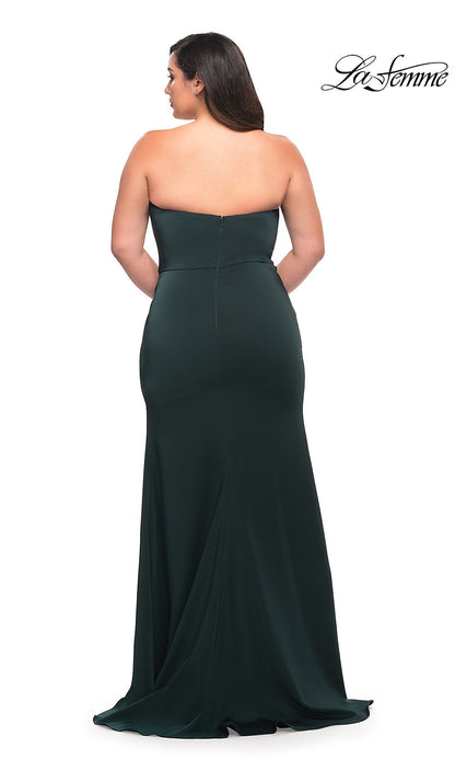 La Femme Long Strapless Plus-Size Formal Gown