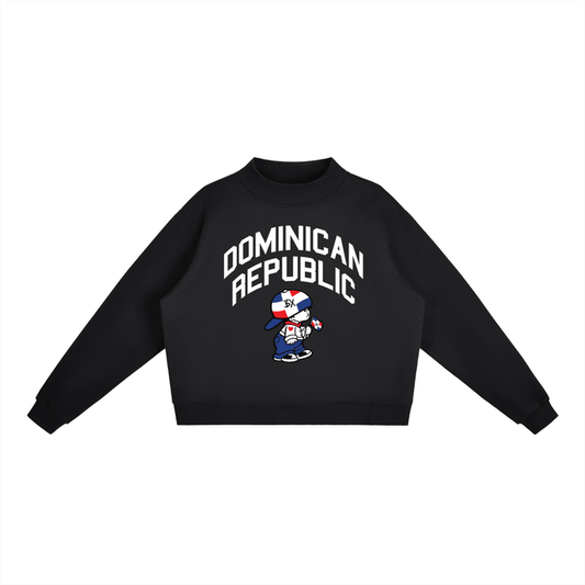 Dominican Republic Essential Fleece Mock-Neck Crew Sweatshirt