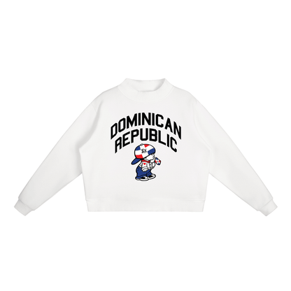 Dominican Republic Essential Fleece Mock-Neck Crew Sweatshirt