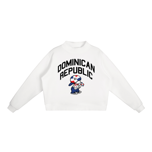 Dominican Republic Essential Fleece Mock-Neck Crew Sweatshirt
