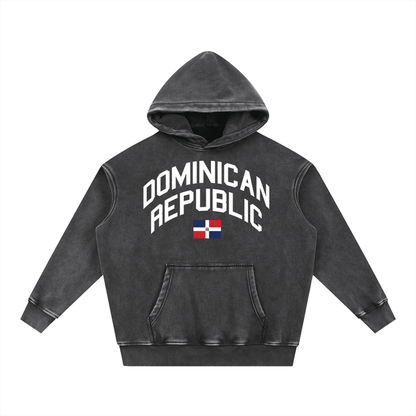 Dominican Republic 🇩🇴 Snow Wash Fleece Oversize Hoodie