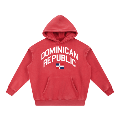 Dominican Republic 🇩🇴 Snow Wash Fleece Oversize Hoodie
