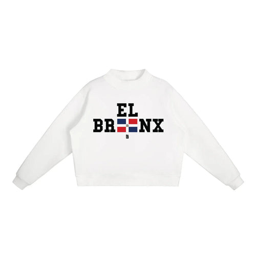 DR Flag Essential Fleece Mock-Neck Crew Sweatshirt (Dominican Pride)