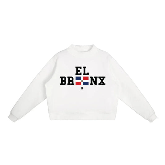 DR Flag Essential Fleece Mock-Neck Crew Sweatshirt (Dominican Pride)