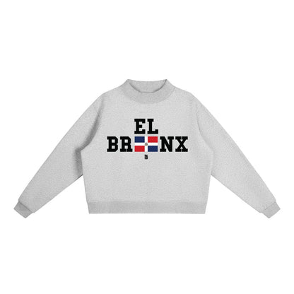 DR Flag Essential Fleece Mock-Neck Crew Sweatshirt (Dominican Pride)