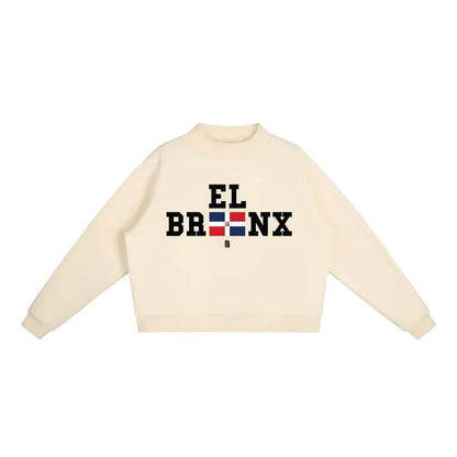 DR Flag Essential Fleece Mock-Neck Crew Sweatshirt (Dominican Pride)