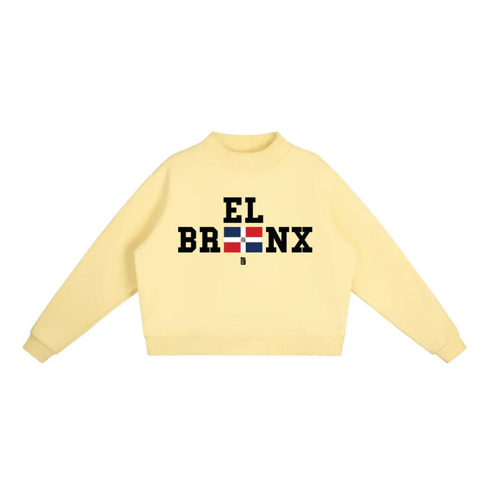 DR Flag Essential Fleece Mock-Neck Crew Sweatshirt (Dominican Pride)