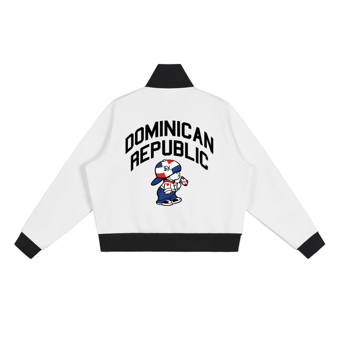 DR Independence Contrast Side Stripe Fleece Cropped Track Jacket