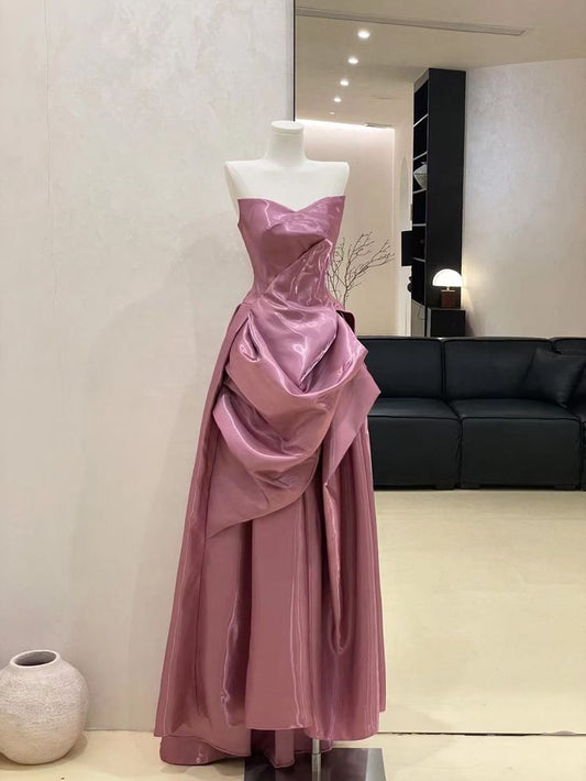 Women's Evening Dresses A line Sweetheart Long Formal Gown Pink Party Gowns Prom Dresses N2360