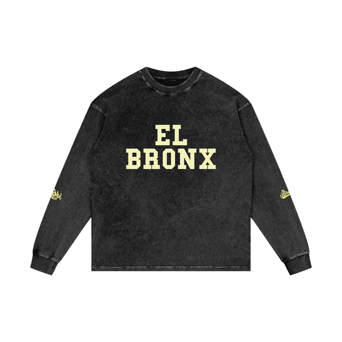 El Bronx Acid Wash Oversize Long Sleeve T-Shirt by Bronx Native for New York summer