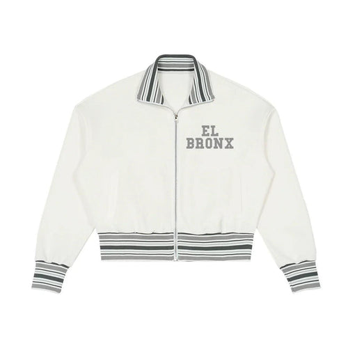 EL BRONX Bodega Dreams Striped Rib Collar Zip Jacket by Bronx Native