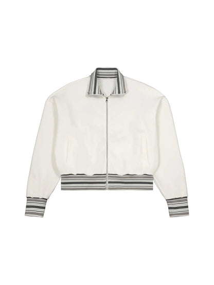 EL BRONX Bodega Dreams Striped Rib Collar Zip Jacket by Bronx Native