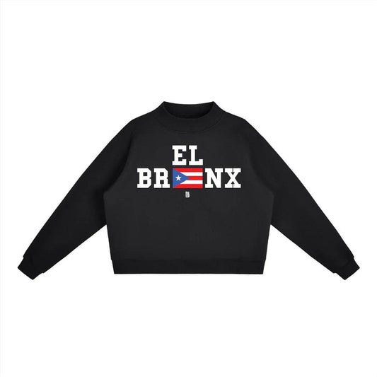 EL BRONX PR Essential Fleece Mock-Neck Crew Sweatshirt