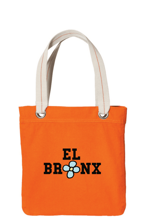 EL BRONX Spring Full-Lined Interior Zip Allie Tote Canvas Orange