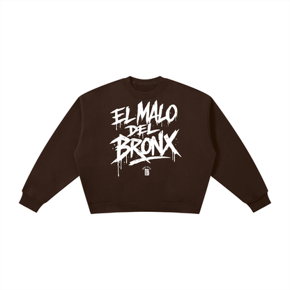 El Malo Del Bronx Boxy Fleece Crewneck Sweatshirt Alt Colorway by Bronx Native, Summer 2026 sweatshirts with BX pride and New York streetwear energy