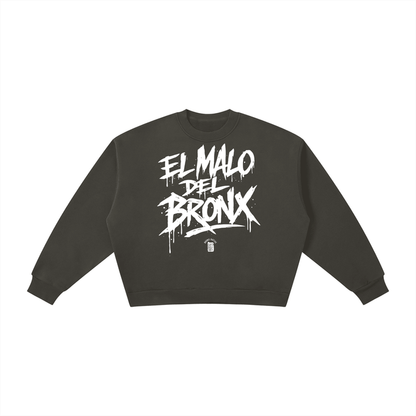 El Malo Del Bronx Boxy Fleece Crewneck Sweatshirt Alt Colorway by Bronx Native, Summer 2026 sweatshirts with BX pride and New York streetwear energy