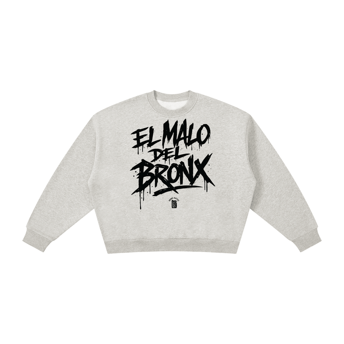 El Malo Del Bronx Boxy Fleece Crewneck Sweatshirt by Bronx Native, Summer 2026 sweatshirts with BX pride and New York streetwear energy