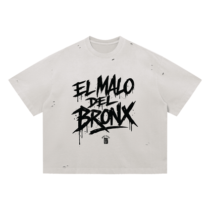 El Malo Del Bronx Vintage Washed Distressed Boxy Oversized T-Shirt by Bronx Native for New York summer