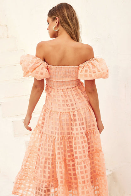 Gin Midi Dress - Peach