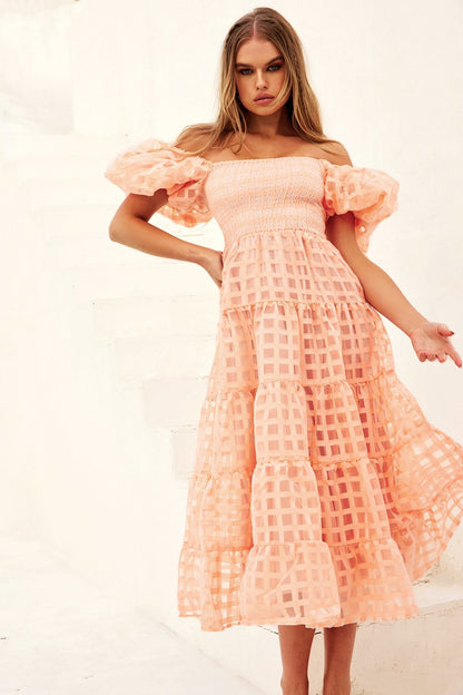 Gin Midi Dress - Peach