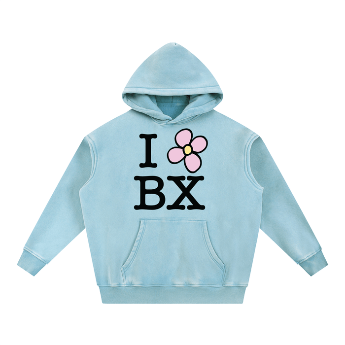 I Love BX Snow Wash Fleece Oversize Hoodie by Bronx Native for New York summer