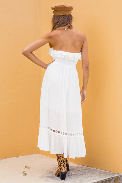 Santa Elena Midi Dress White