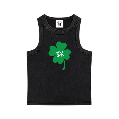 Lucky Clover Womens Snow Washed Tank Top by Bronx Native for New York summer