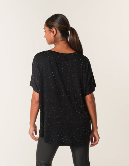 Stud Detail Round Neck T-shirt