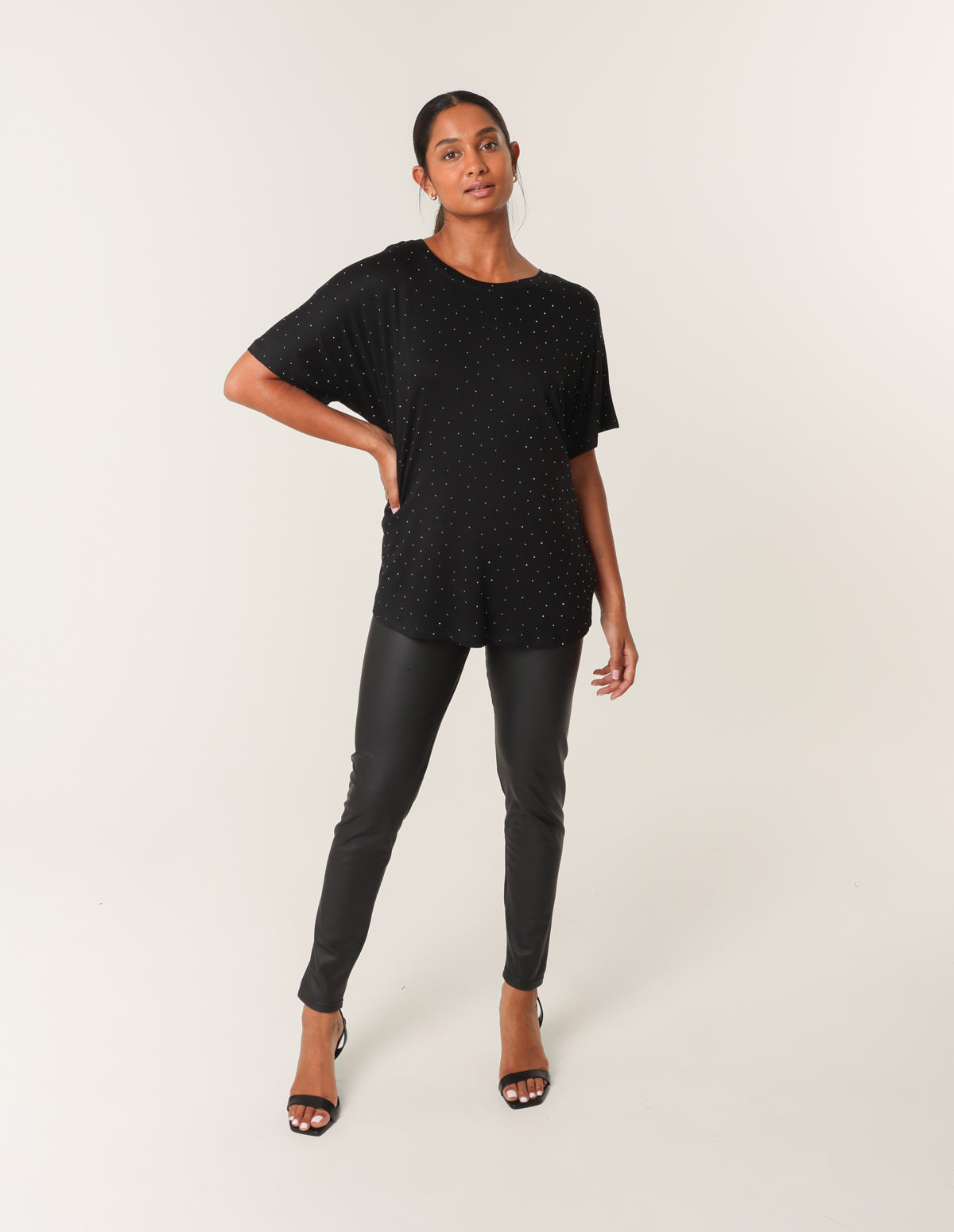 Stud Detail Round Neck T-shirt