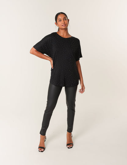 Stud Detail Round Neck T-shirt