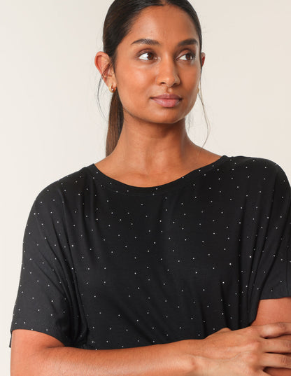 Stud Detail Round Neck T-shirt