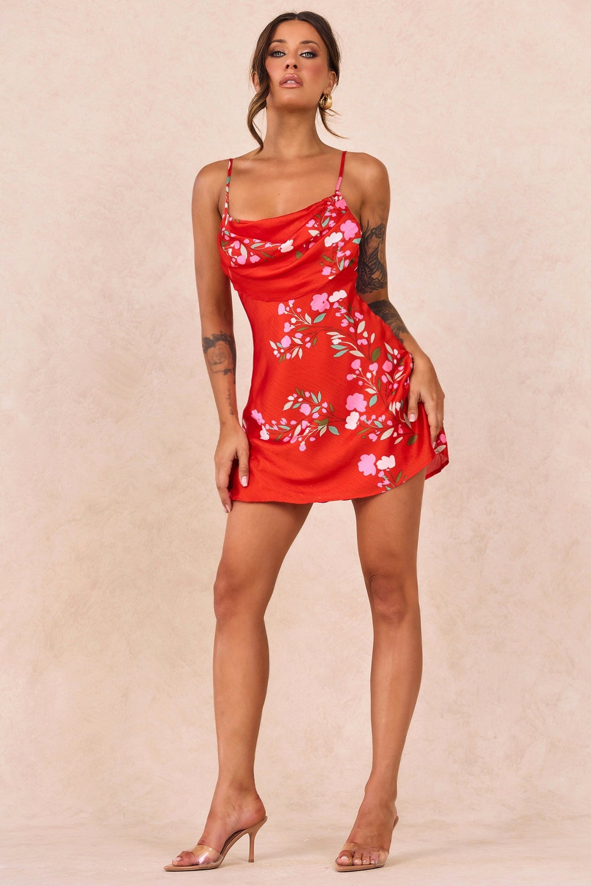 Nights Like This Satin Mini Dress - Red