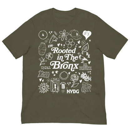 NYBG x Bronx Native Rooted In The Bronx T-Shirt by Bronx Native, Rooted in The Bronx t-shirts streetwear